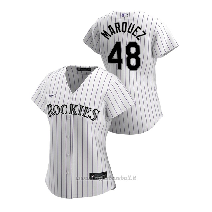 Maglia Baseball Donna Colorado Rockies German Marquez 2020 Replica Primera Bianco